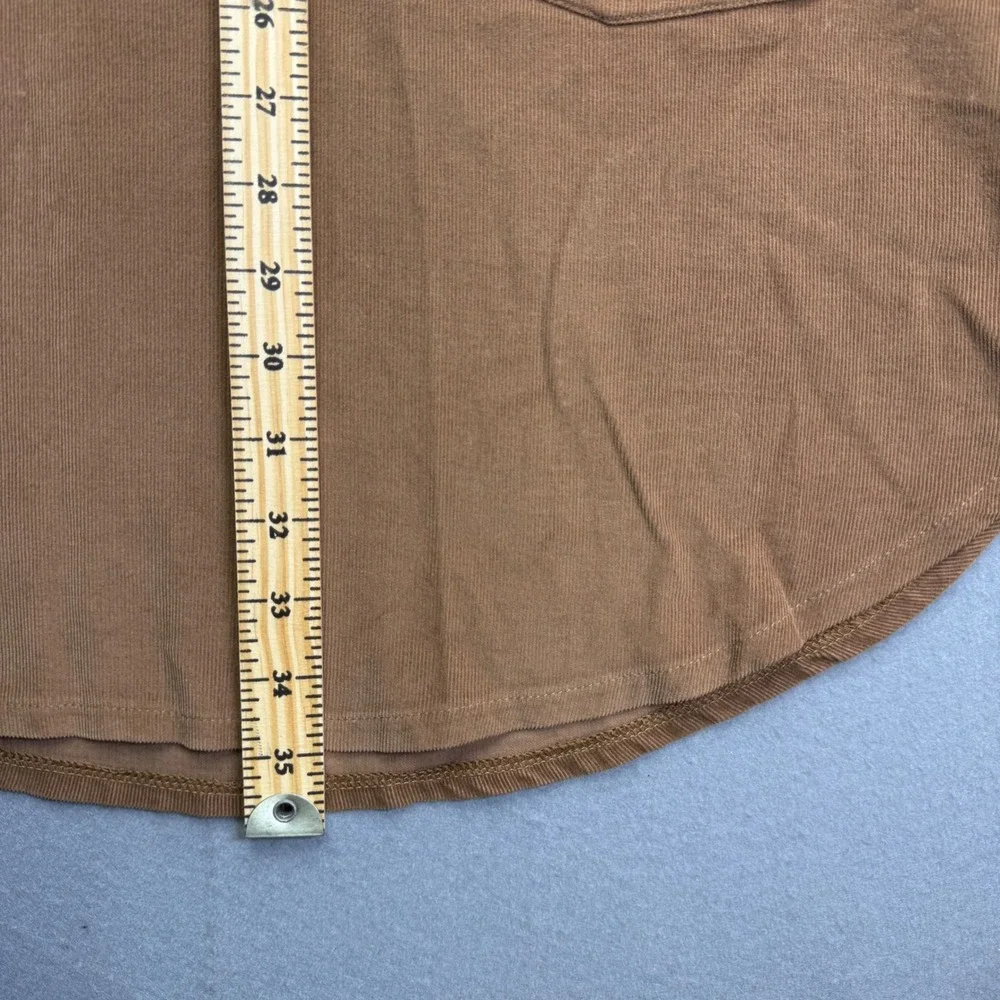 Kayce Hughes Womens Brown Corduroy Shift Dress Size 4 Long Sleeve White‎ Piping